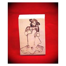 Singing Cow Art Rubber Stamp