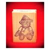 Bear with Flag Hat Art Rubber Stamp