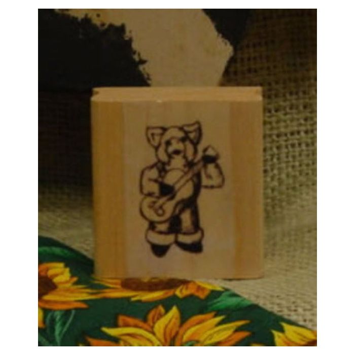 Pig Playing Banjo Art Rubber Stamp | Scrapbooking Stamps