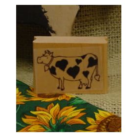 Cow with Heart Spots Art Rubber Stamp