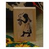 Girl Serving Pie Art Rubber Stamp