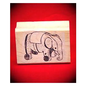 Elephant Toy Art Rubber Stamp