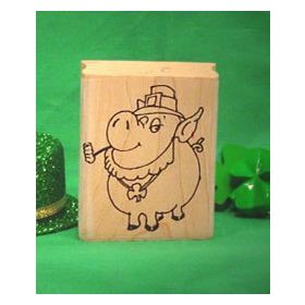 Irish Pig Art Rubber Stamp