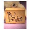 Chickens with Bunny in Egg Art Rubber Stamp