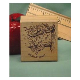 Neatly, Please Art Rubber Stamp