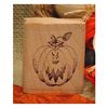 Pumpkin with Scary Face Art Rubber Stamp