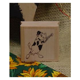 Dancing Cow Art Rubber Stamp 3