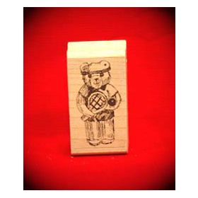 Boy Tennis Bear Art Rubber Stamp