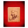 Cheerleader Bear Art Rubber Stamp