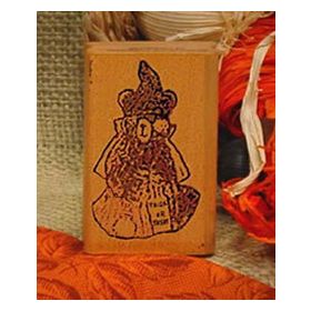 Bear Witch Art Rubber Stamp