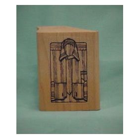 Open Striped Shirt Front Art Rubber Stamp