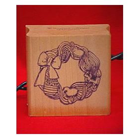 Yarn Wreath Art Rubber Stamp