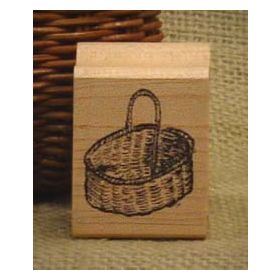 Oval Basket Art Rubber Stamp