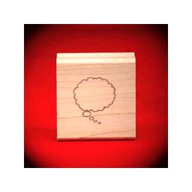 Small Left Thought Cloud Art Rubber Stamp