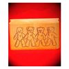 4 Linked Bears Art Rubber Stamp