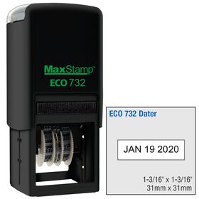 ECO Series Self Inking Date Stamp 1-3/16 x 1-3/16