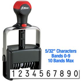 10 Wheel Shiny Heavy Duty Self Inking Number Stamp 5/32 Characters