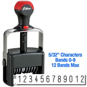 12 Wheel Shiny Heavy Duty Self Inking Number Stamp 5/32 Characters