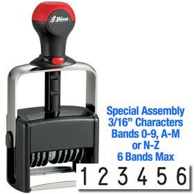 Special Assembly 6 Wheel Shiny Heavy Duty Number Stamp 3/16 Characters