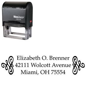 Self Inking Scroll Palatino Customized Address Ink Stamp