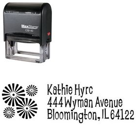 Self Stamping Burst Lounge Bait Personal Address Ink Stamp