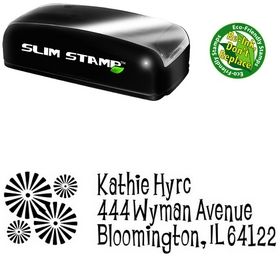 Slim Pre-Inked Burst Lounge Bait Personal Address Ink Stamp