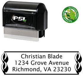 PSI Pre-Ink Link Border Lucida Sans Return Address Ink Stamp