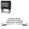 Self Inking Bottom Border Arial Initial Address Rubber Stamp
