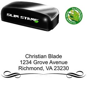 Slimline Bottom Border Arial Initial Address Rubber Stamp