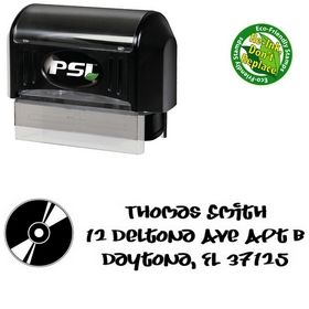 PSI Pre-Inked Record Juice Personalized Address Rubber Stamp