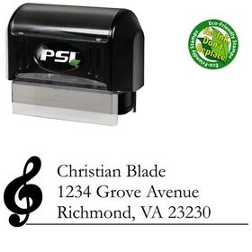 Pre-Inked Music Garamond Customized Address Stamp
