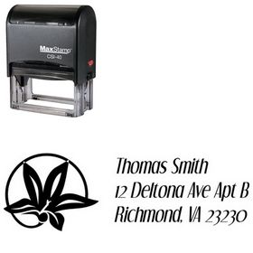 Self-Inking Flower Circle Dream Orphans Custom Address Stamp