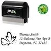 PSI Pre-Inked Butterfly Monotype Corsiva Personal Address Stamp