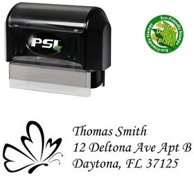 PSI Pre-Inked Butterfly Monotype Corsiva Personal Address Stamp