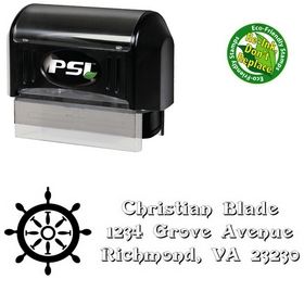 PSI Pre-Ink Rudder Swash Creative Address Ink Stamp