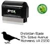 Pre-Inked Bird Cuomotype Address Rubber Stamp