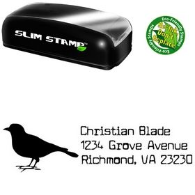 Slimline Bird Cuomotype Address Rubber Stamp