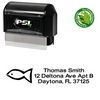 Pre-Ink Fish Crossdraft Creative Address Rubber Stamp