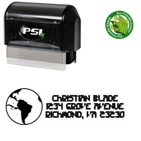 Pre-Inked Earth Collective Personal Address Rubber Stamp