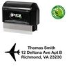 PSI Pre-Inked Airplane Arial Rounded Custom Address Stamp