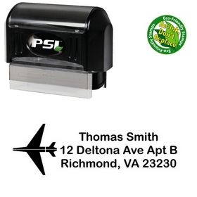 PSI Pre-Inked Airplane Arial Rounded Custom Address Stamp