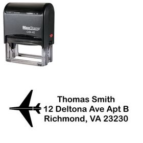 Self Stamping Airplane Arial Rounded Custom Address Stamp
