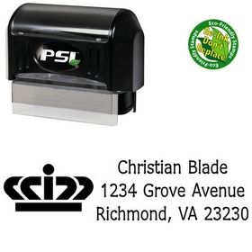 PSI Pre-Inked Crown Drummon Narrow Custom Address Stamper