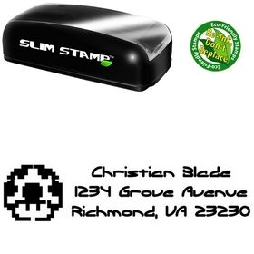 Slim Pre-Inked Mushroom Ecliptic Initial Address Stamper