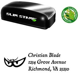 Slim Pre-Ink Eyes Dominican Monogrammed Address Stamper