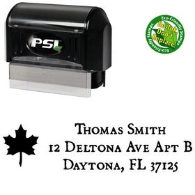 PSI Pre-Ink Leaf Dominican Address Ink Stamp