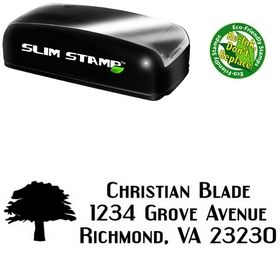 Slim Pre-Ink Tree Engebrechtre Personal Address Ink Stamp