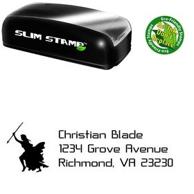 Slim Pre-Ink Knight Crystal Return Address Ink Stamp