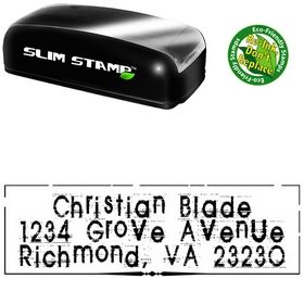 Compact Edgy Trebuchet MS Creative Address Rubber Stamp
