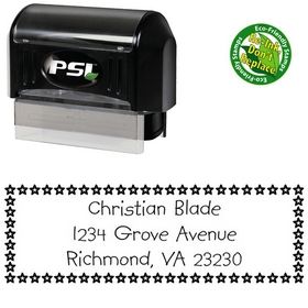 Pre-Inked Stars Kidprint Customized Address Rubber Stamp